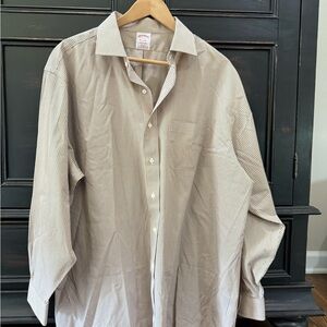 Brooks Brothers Beige Checkered Dress Shirt